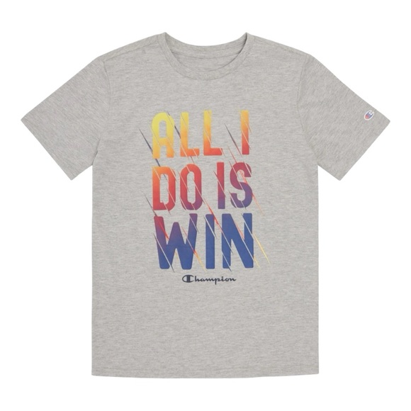 🆕 CHAMPION© BOYS’ SHORT SLEEVE TEE! GRAY TEE, OMBRE GRAPHICS W/LOGO SZ.8 (MED) - Picture 5 of 16